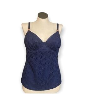 Fantasie women’s Full Cup Marseille Twilight Blue Tankini Bikini top Sz 38D